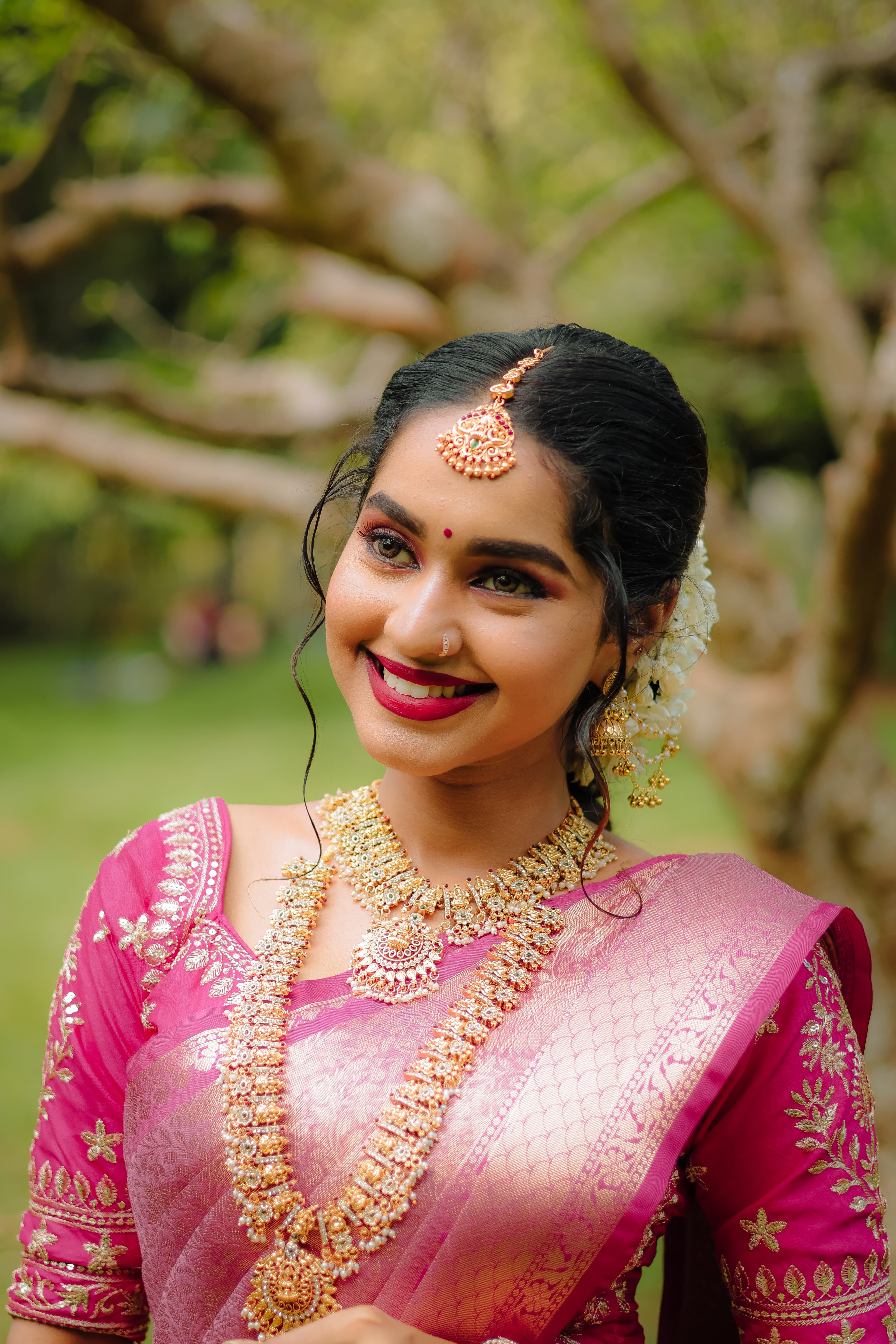 Close-up of bridal eye makeup